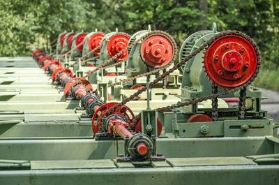 Renovated equipment in waterloopbos national heritage in the netherlands