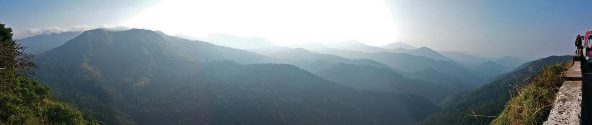 Panoramic view of mountains against sky