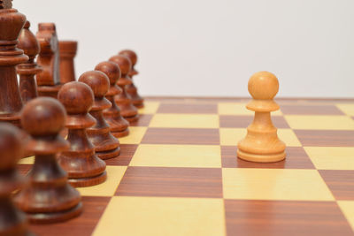Close-up of chess pieces