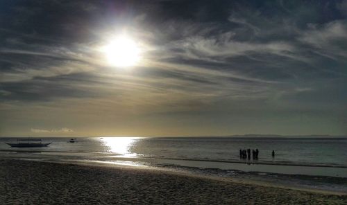 Scenic view of sea at sunset