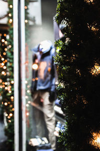 View of christmas tree at night