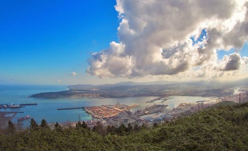 Panoramic view of sea against cloudy sky