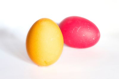 Close-up of fruits on white background