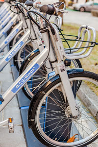 Close-up of bicycle wheel