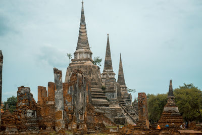 Old temple building against sky