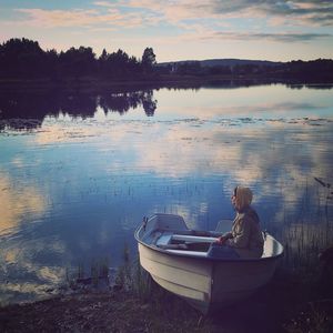 View of boats in lake