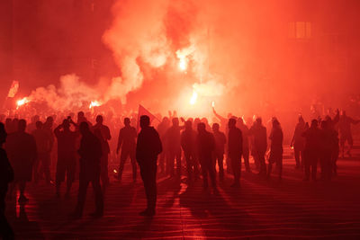 Group of people against blurred background