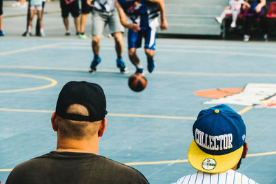 Woman standing on city street