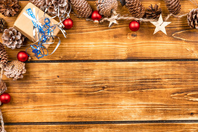 View of christmas decoration on table