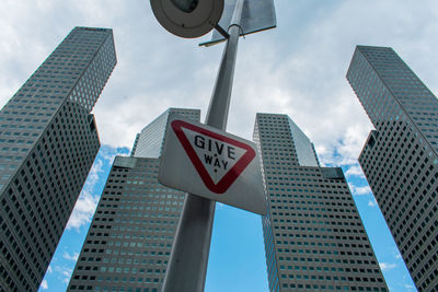 Low angle view of buildings against sky