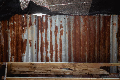 Full frame shot of rusty metallic structure