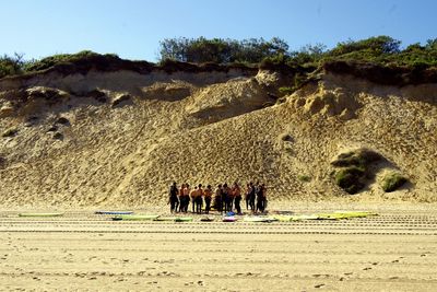 Tourists on beach