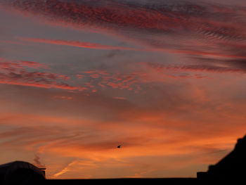 Low angle view of sky at sunset