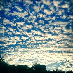 Low angle view of cloudy sky