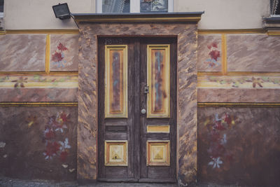 Close-up of closed door