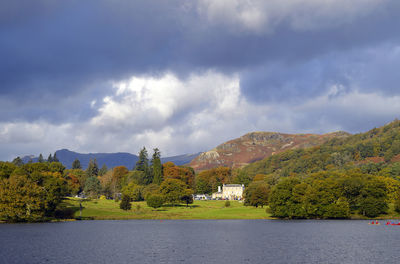 Lake windermere the largest natural lake in england the west side of the lake in cumbria