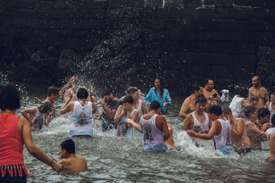 People enjoying in water