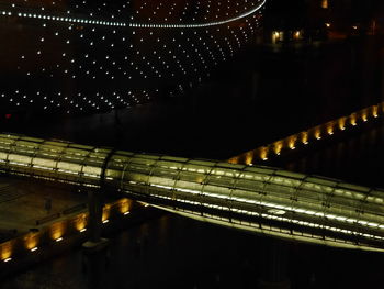 Close-up of illuminated lights at night