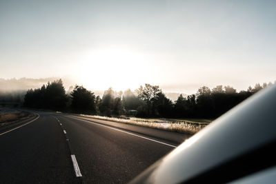 Road against clear sky