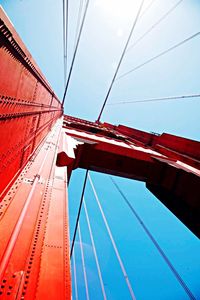 Low angle view of suspension bridge