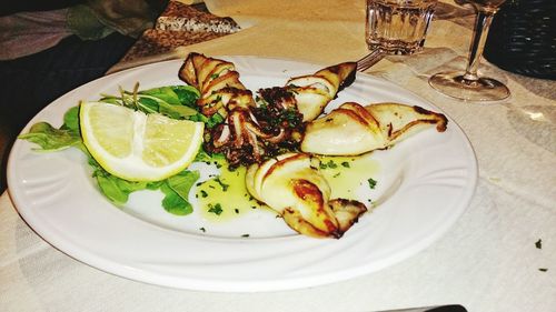 Close-up of food on table