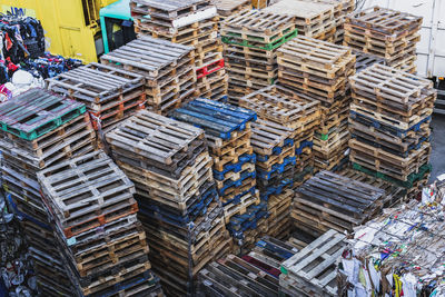 Full frame shot of stack of building