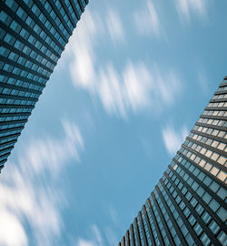 Low angle view of skyscraper against sky