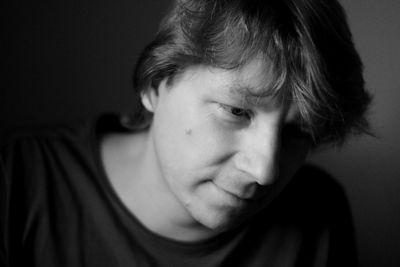 Close-up portrait of boy looking away