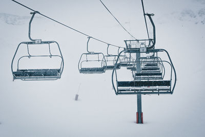 Overhead cable car during winter 