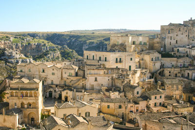 High angle view of townscape against sky