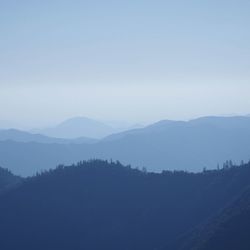 Scenic view of mountains against clear sky