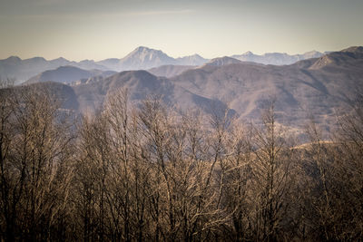 Scenic view of mountains against sky