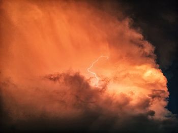 Low angle view of lightning in sky