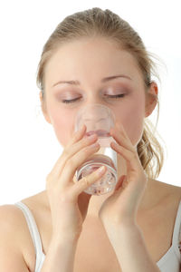 Portrait of a woman drinking glass