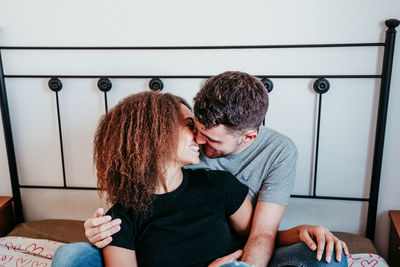 Young couple kissing