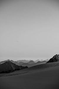 Scenic view of mountains against clear sky