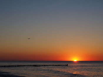 View of sea against sky during sunset