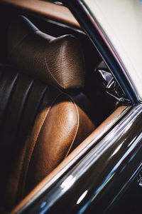 Close-up of vintage car seat