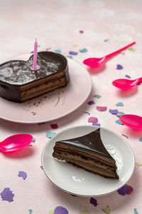 Close-up of cake in plate