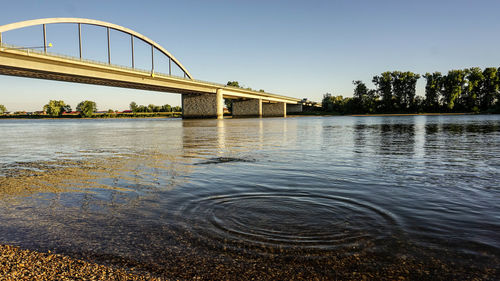 Bridge over river against sky