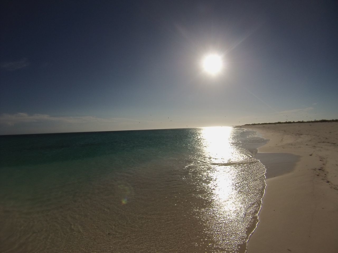 SCENIC VIEW OF SEA AGAINST SKY AT SUNSET