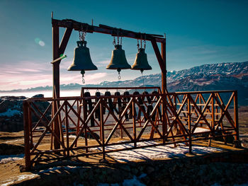 Bells at kalabaka during winter