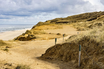 Scenic view of beach against sky