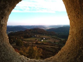 High angle view of landscape against sky