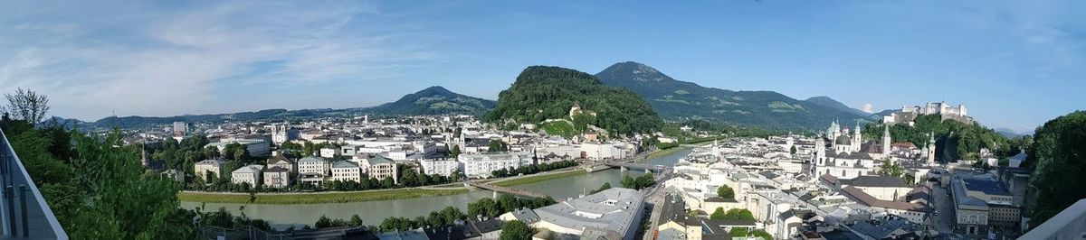 Panoramic view of townscape against sky