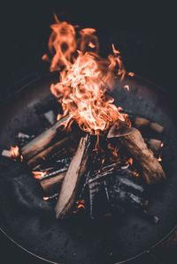 Close-up of bonfire