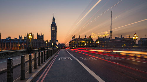 Sunset on westminster bridge