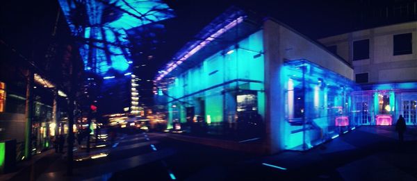 Illuminated city at night