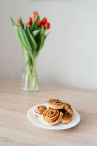 Close-up of cookies on table