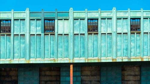 Built structure against clear blue sky